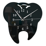 Reloj De Pared 3d Creative Teeth Con Espejo Acrílico Home De