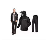 Impermeable Negro Con Pantalones Reflectantes Para Adulto