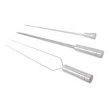 Espetos Para Churrasco Inox Duplo/espada/coração Lâmina 40cm