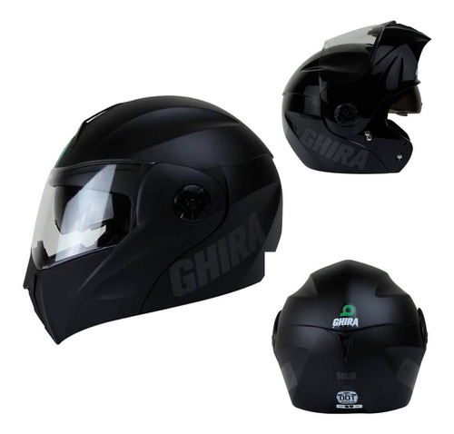 Casco Ghira Abatible Gh1000 Negro Mate Certificado Dot Tamaño Del Casco M