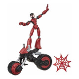 Juguete Spiderman Plegable Y Flexible Con Motocicleta