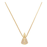 Colar Nossa Senhora Aparecida  Folheado A Ouro 18k