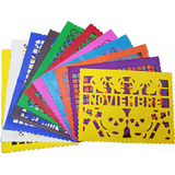 Papel Picado Dia Muertos Paq. Con 100 Pz Surtidas De Colores