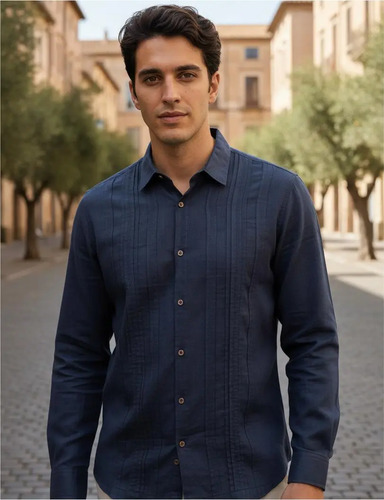 Camisa Guayabera De Hombre Agnor Manga Larga Hagcl22 | Meses sin interés
