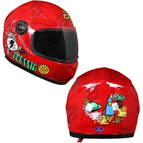 Casco Cerrado Infantil Negro Azul Rojo  Planet