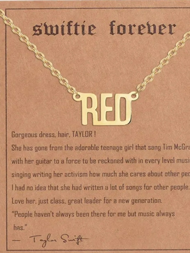 Red Collar Taylor Swift Acero Inoxidable Accesorios 