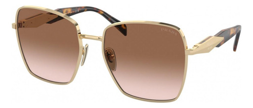 Prada Spr 64z Zvn-0a6 Square Shape Pale Gold Brown Gradient