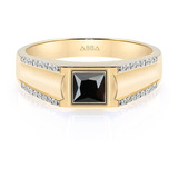 Anillo Caballero Oro 14k Amarillo Tallas Grandes Noble Abba 