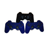 3 Controles Joystick Sony Y Ultra Para Ps3, Negro Y Azules