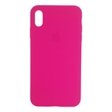 Estuche Protector Silicone Case Para iPhone XS Max Fucsia