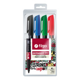 Marcadores Permanentes Filgo Strong Colors X4 U Punta Fina