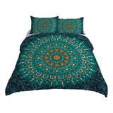 Sleepwish Juego De Ropa De Cama Con Mandala Verde Azulado, F