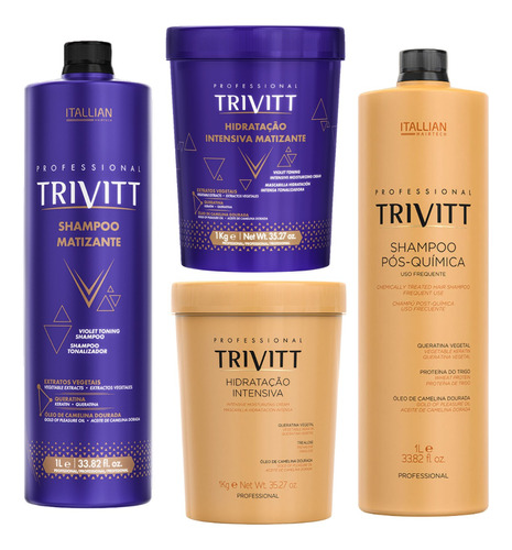 Máscara De Hidratação E Shampoo Trivitt E Kit Matizante