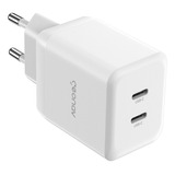 Carregador Universal Ultrarrápido Turbo 35w Gan 2 Portas Usb-c Geonav