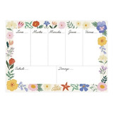 Planner Crema Flor Pizarra Magnético Heladera Semana Fibron