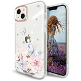 Funda Para iPhone 14 iPhone 13 Blanco Rosa Delgada Tpu