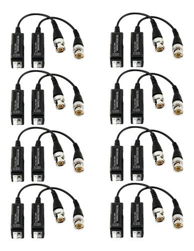 8 Unidades Balun Pasivo Hd Cctv Camara Bnc A Cable Utp Par