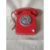 Antique, Antiguo Teléfono Color Rojo.