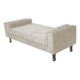 Divã Recamier Sofá Félix 140cm Suede Rosê - Am Decor Cor Bege