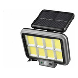 Foco Luz Con Panel Solar Sensor De Movimiento Exterior