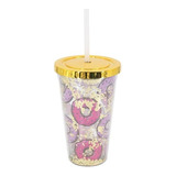 Vaso Cn Popote Glitter Doble Pared Los Simpson Marvel Disney