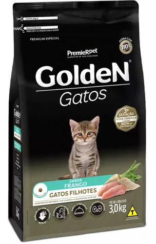 Golden Premium Especial Para Gato Filhote Sabor Frango 3kg