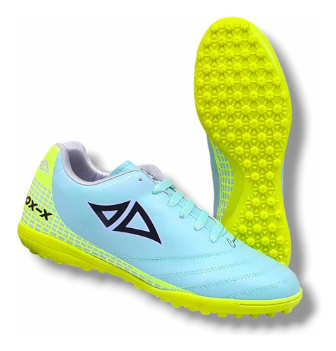 Tenis Futbol Rapido Fut7 Menta Amarillo Lila Cosidos Pox-x