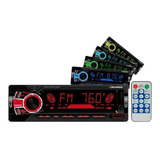 Mp3 Som Carro 4 Canais 60w Bt Usb Roadstar Controle Via App