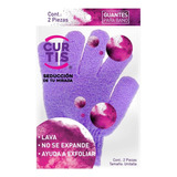 Par Guantes D/ Baño Exfoliantes Curtis Color Morado