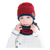 Gorro Con Bufanda Cerrada Niños Y Niñas Para Invierno Frio