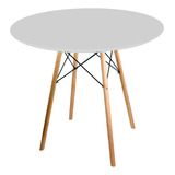 Mesa Jantar 80cm Redonda Charles Eiffel Eames Pé Palito Np