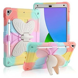Funda Para iPad 9 De Silicona Dura Multicolor Con Soporte