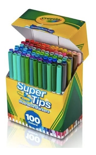 Plumones Marcadores Lavables Super Tips 100 Pzas Crayola 