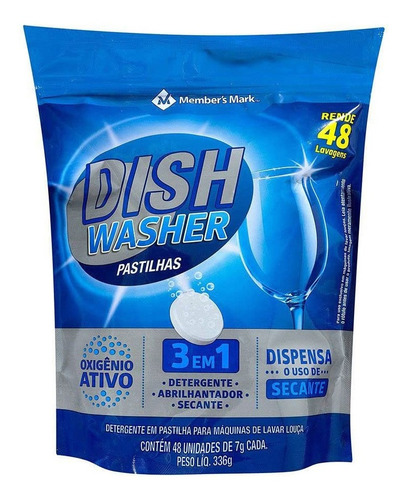 Sabão Para Lavar Louças 3x1 Com 48 Pastilhas Dish Washer