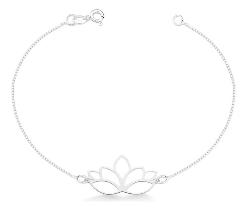 Pulseira Veneziana Flor De Lótus Prata 925