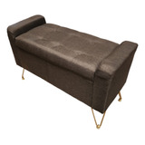 Baúl Pie De Cama Diván Asiento Boton Banca Velvet Lino Suede