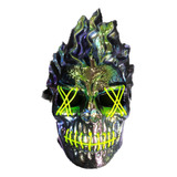 Mascara Led Calavera Tornasol Verde Halloween