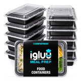 Igluu Meal Prep Contenedores [10] 1 Compartimento Con Tapas 