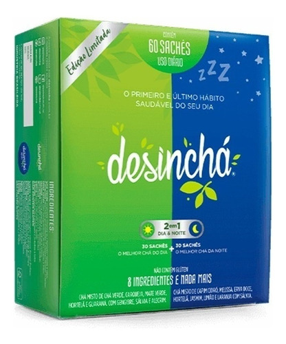 Desinchá Misto Dia E Noite - 60 Sachês De 1,5g 100% Original