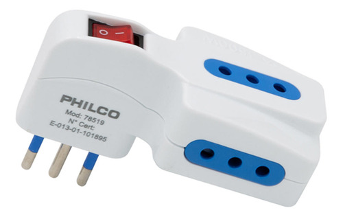 Enchufe Triple Ladron Corriente Switch Philco