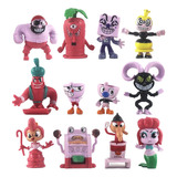 12pcs Cuphead Mugman Figura Modelo Juguete Regalo Para Niños