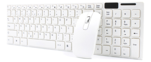 Combo Teclado Mouse Wireless Função Multimídia 1600dpi Abnt2