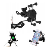 Suporte Celular Motocicleta Com Carregador Universal Usb 