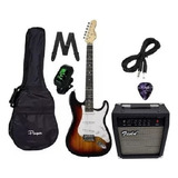 Super Combo Kit Pack Guitarra Electrica Stratocaster Colores