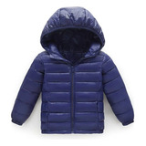 Chaqueta Calentita Parka Escolar Azul Para Niñas Niños Invierno 