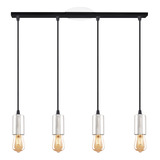 Lampara Colgante Vintage 4 Luces Gioluce Delta Capuchon Deco E27 Color Negro/cromo