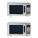 Combo Doble: 2 Hornos Microondas Panasonic Ne-1054, Acero