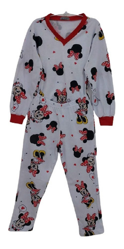 Pijama Minnie Camiseta Manga Longa Calça Adulto/infantil