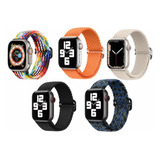 Paquete De 5 Correas Para Apple Watch Reloj Nylon Trenzadas