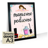 Quadro Moldura Manicure Pedicure Decorativo 44x32cm